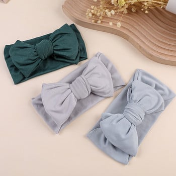 Μασίφ Big Bow Topknot Headband για κοριτσάκια Ελαστικές νάιλον κορδέλες μαλλιών Χειροποίητα αξεσουάρ για νεογέννητα μοδάτα τουρμπάνι