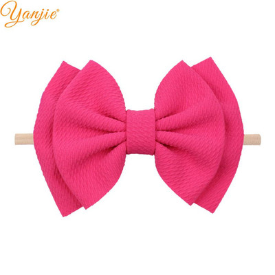 YANJIE 2023 New Arrival 6" Μαλλιά Φιόγκοι Νάιλον Κεφαλοδέτες Ύφασμα Elastic Baby Headband Αξεσουάρ μαλλιών για κορίτσια DIY Headwear Hairband