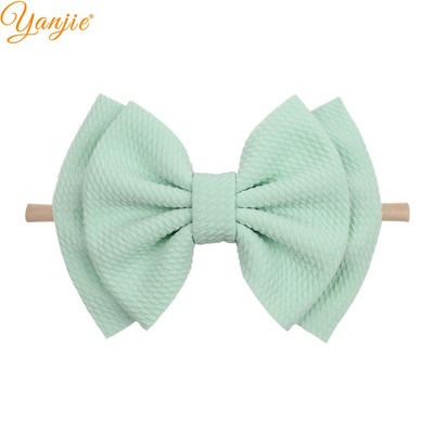 YANJIE 2023 New Arrival 6" Μαλλιά Φιόγκοι Νάιλον Κεφαλοδέτες Ύφασμα Elastic Baby Headband Αξεσουάρ μαλλιών για κορίτσια DIY Headwear Hairband