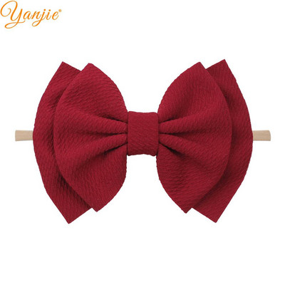YANJIE 2023 New Arrival 6" Μαλλιά Φιόγκοι Νάιλον Κεφαλοδέτες Ύφασμα Elastic Baby Headband Αξεσουάρ μαλλιών για κορίτσια DIY Headwear Hairband