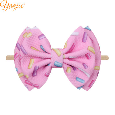 YANJIE 2023 New Arrival 6" Μαλλιά Φιόγκοι Νάιλον Κεφαλοδέτες Ύφασμα Elastic Baby Headband Αξεσουάρ μαλλιών για κορίτσια DIY Headwear Hairband