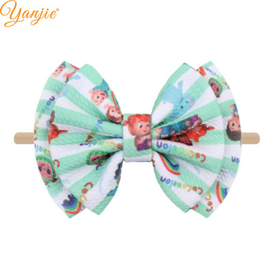YANJIE 2023 New Arrival 6" Μαλλιά Φιόγκοι Νάιλον Κεφαλοδέτες Ύφασμα Elastic Baby Headband Αξεσουάρ μαλλιών για κορίτσια DIY Headwear Hairband