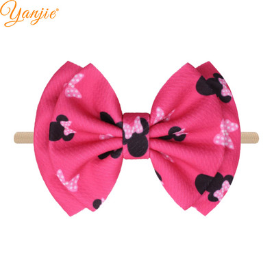 YANJIE 2023 New Arrival 6" Μαλλιά Φιόγκοι Νάιλον Κεφαλοδέτες Ύφασμα Elastic Baby Headband Αξεσουάρ μαλλιών για κορίτσια DIY Headwear Hairband