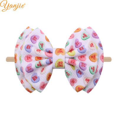 YANJIE 2023 New Arrival 6" Μαλλιά Φιόγκοι Νάιλον Κεφαλοδέτες Ύφασμα Elastic Baby Headband Αξεσουάρ μαλλιών για κορίτσια DIY Headwear Hairband