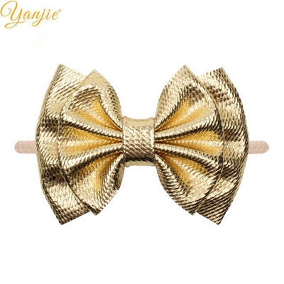 YANJIE 2023 New Arrival 6" Μαλλιά Φιόγκοι Νάιλον Κεφαλοδέτες Ύφασμα Elastic Baby Headband Αξεσουάρ μαλλιών για κορίτσια DIY Headwear Hairband