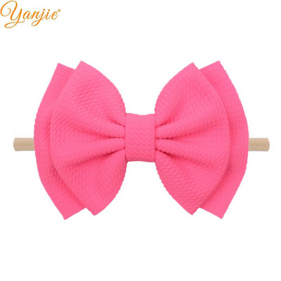 YANJIE 2023 New Arrival 6" Μαλλιά Φιόγκοι Νάιλον Κεφαλοδέτες Ύφασμα Elastic Baby Headband Αξεσουάρ μαλλιών για κορίτσια DIY Headwear Hairband