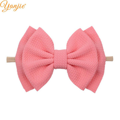 YANJIE 2023 New Arrival 6" Μαλλιά Φιόγκοι Νάιλον Κεφαλοδέτες Ύφασμα Elastic Baby Headband Αξεσουάρ μαλλιών για κορίτσια DIY Headwear Hairband