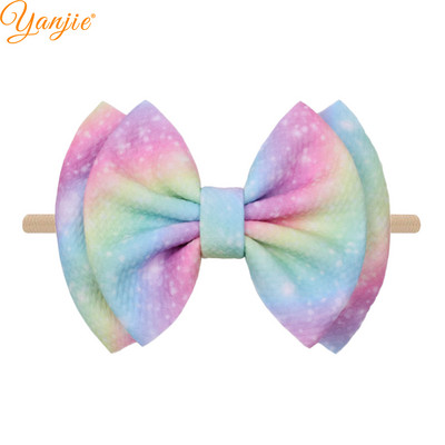 YANJIE 2023 New Arrival 6" Μαλλιά Φιόγκοι Νάιλον Κεφαλοδέτες Ύφασμα Elastic Baby Headband Αξεσουάρ μαλλιών για κορίτσια DIY Headwear Hairband