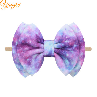 YANJIE 2023 New Arrival 6" Μαλλιά Φιόγκοι Νάιλον Κεφαλοδέτες Ύφασμα Elastic Baby Headband Αξεσουάρ μαλλιών για κορίτσια DIY Headwear Hairband