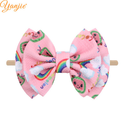 YANJIE 2023 New Arrival 6" Μαλλιά Φιόγκοι Νάιλον Κεφαλοδέτες Ύφασμα Elastic Baby Headband Αξεσουάρ μαλλιών για κορίτσια DIY Headwear Hairband