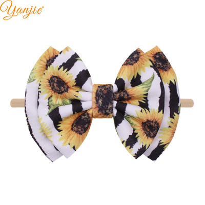 YANJIE 2023 New Arrival 6" Μαλλιά Φιόγκοι Νάιλον Κεφαλοδέτες Ύφασμα Elastic Baby Headband Αξεσουάρ μαλλιών για κορίτσια DIY Headwear Hairband