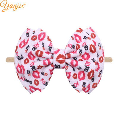 YANJIE 2023 New Arrival 6" Μαλλιά Φιόγκοι Νάιλον Κεφαλοδέτες Ύφασμα Elastic Baby Headband Αξεσουάρ μαλλιών για κορίτσια DIY Headwear Hairband