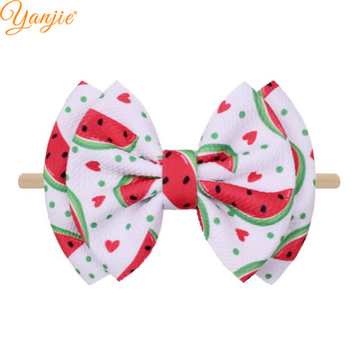 YANJIE 2023 New Arrival 6" Μαλλιά Φιόγκοι Νάιλον Κεφαλοδέτες Ύφασμα Elastic Baby Headband Αξεσουάρ μαλλιών για κορίτσια DIY Headwear Hairband
