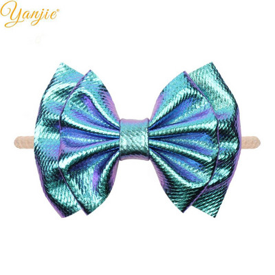 YANJIE 2023 New Arrival 6" Μαλλιά Φιόγκοι Νάιλον Κεφαλοδέτες Ύφασμα Elastic Baby Headband Αξεσουάρ μαλλιών για κορίτσια DIY Headwear Hairband