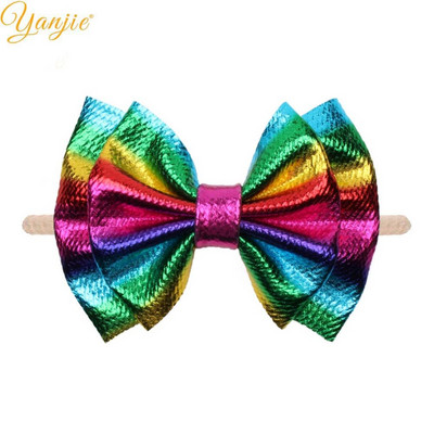 YANJIE 2023 New Arrival 6" Μαλλιά Φιόγκοι Νάιλον Κεφαλοδέτες Ύφασμα Elastic Baby Headband Αξεσουάρ μαλλιών για κορίτσια DIY Headwear Hairband