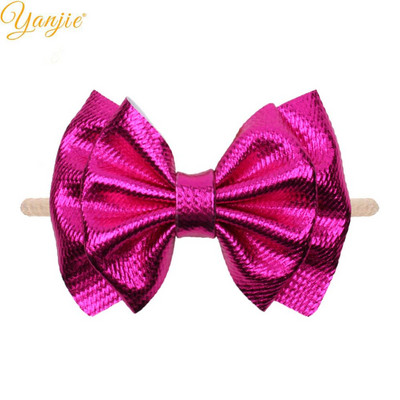 YANJIE 2023 New Arrival 6" Μαλλιά Φιόγκοι Νάιλον Κεφαλοδέτες Ύφασμα Elastic Baby Headband Αξεσουάρ μαλλιών για κορίτσια DIY Headwear Hairband