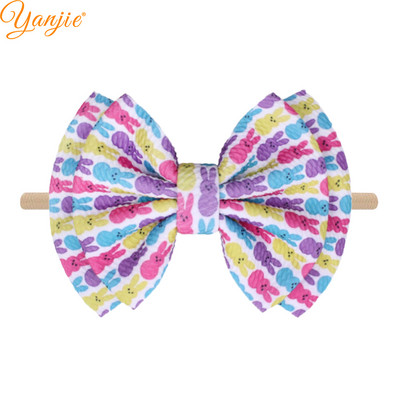 YANJIE 2023 New Arrival 6" Μαλλιά Φιόγκοι Νάιλον Κεφαλοδέτες Ύφασμα Elastic Baby Headband Αξεσουάρ μαλλιών για κορίτσια DIY Headwear Hairband