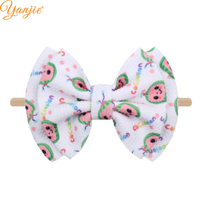 YANJIE 2023 New Arrival 6" Μαλλιά Φιόγκοι Νάιλον Κεφαλοδέτες Ύφασμα Elastic Baby Headband Αξεσουάρ μαλλιών για κορίτσια DIY Headwear Hairband