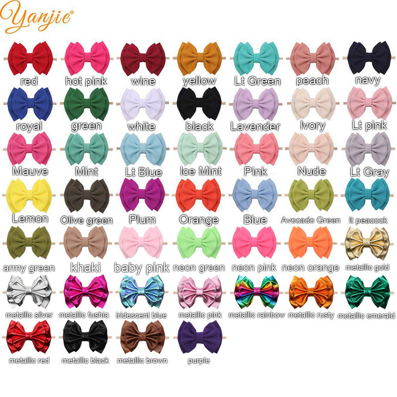 YANJIE 2023 New Arrival 6" Μαλλιά Φιόγκοι Νάιλον Κεφαλοδέτες Ύφασμα Elastic Baby Headband Αξεσουάρ μαλλιών για κορίτσια DIY Headwear Hairband