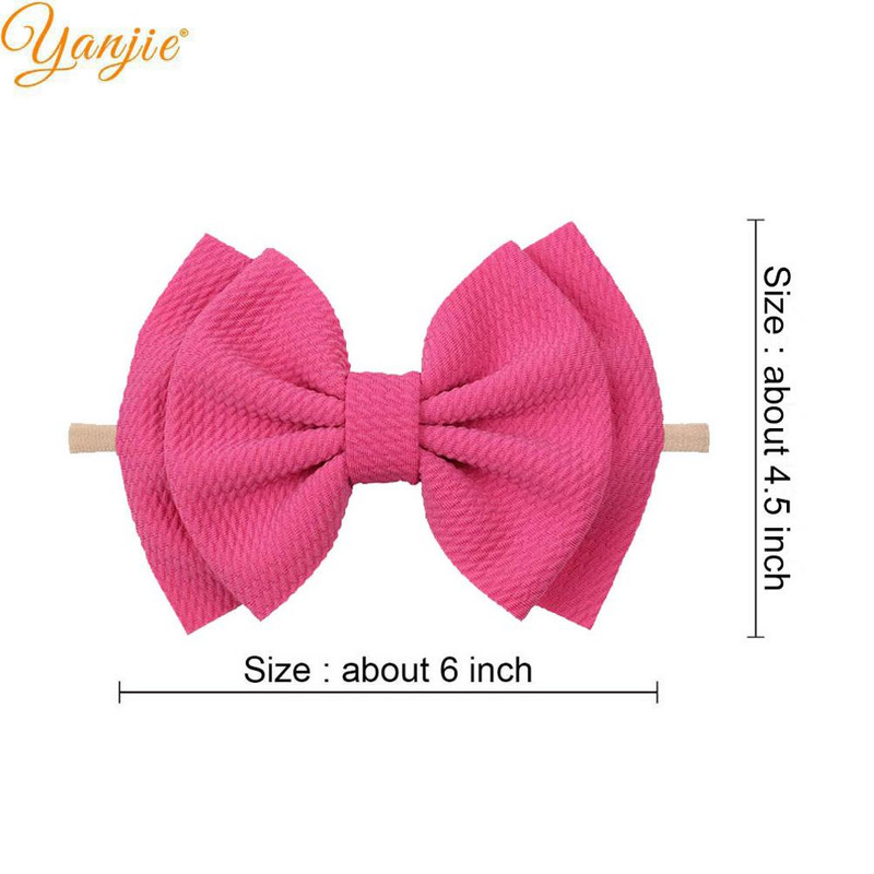 YANJIE 2023 New Arrival 6" Μαλλιά Φιόγκοι Νάιλον Κεφαλοδέτες Ύφασμα Elastic Baby Headband Αξεσουάρ μαλλιών για κορίτσια DIY Headwear Hairband