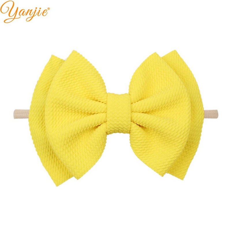 YANJIE 2023 New Arrival 6" Μαλλιά Φιόγκοι Νάιλον Κεφαλοδέτες Ύφασμα Elastic Baby Headband Αξεσουάρ μαλλιών για κορίτσια DIY Headwear Hairband