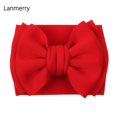 7`` Big Double Layer Puff Hair Bows Headband for Kids New Fashion Spring Elastic Headwrap Girls Cute Hair Accessories Χονδρική
