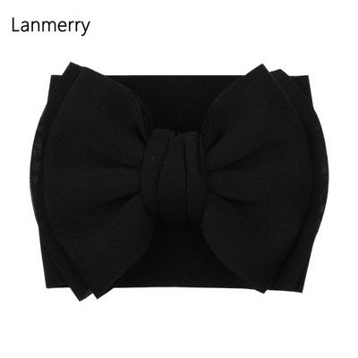 7`` Big Double Layer Puff Hair Bows Headband for Kids New Fashion Spring Elastic Headwrap Girls Cute Hair Accessories Χονδρική