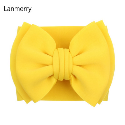 7`` Big Double Layer Puff Hair Bows Headband for Kids New Fashion Spring Elastic Headwrap Girls Cute Hair Accessories Χονδρική