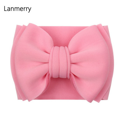 7`` Big Double Layer Puff Hair Bows Headband for Kids New Fashion Spring Elastic Headwrap Girls Cute Hair Accessories Χονδρική