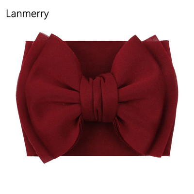7`` Big Double Layer Puff Hair Bows Headband for Kids New Fashion Spring Elastic Headwrap Girls Cute Hair Accessories Χονδρική