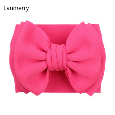 7`` Big Double Layer Puff Hair Bows Headband for Kids New Fashion Spring Elastic Headwrap Girls Cute Hair Accessories Χονδρική