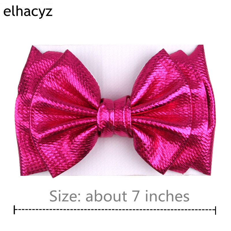 2024 ΝΕΟ 7`` Μεγάλο 7`` Φιόγκο κεφαλής Glitter Μεταλλικό Φιόγκο Turban Trendy Bullet υφασμάτινη ζώνη μαλλιών Παιδικά αξεσουάρ μαλλιών