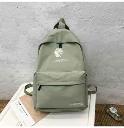 Tömör, aranyos virágokkal díszített hátizsák, női iskolatáskák nyomtatása tinédzser lányoknak, főiskolai iskolatáska, diák, fekete 2023 nylon táska