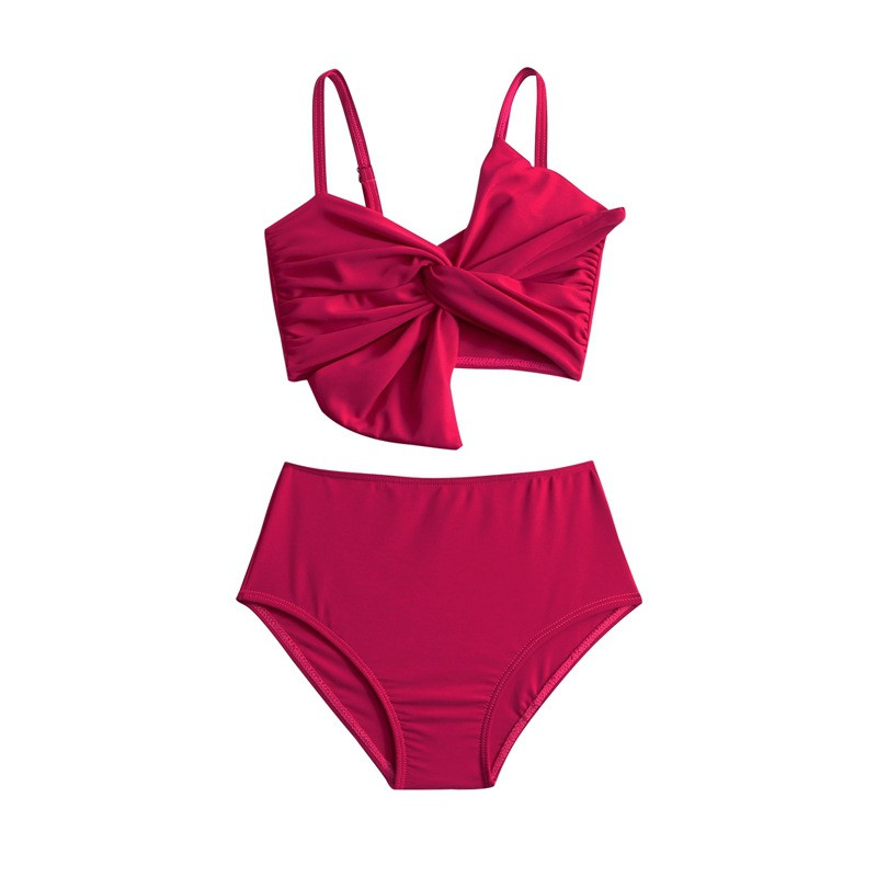 Baba fürdőruha, kétrészes új lányok pillangós ujjatlan fürdőruha gyerekeknek szép tengerparti viselet divatos, elosztó bikini szett 3-12 éves korig