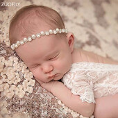 Új babafotó kellékek hajkiegészítők lányoknak újszülött fotózáshoz Virágos nyakkötős gyöngysor Fejpánt csecsemő barkácsfejfedők