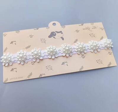 Új babafotó kellékek hajkiegészítők lányoknak újszülött fotózáshoz Virágos nyakkötős gyöngysor Fejpánt csecsemő barkácsfejfedők