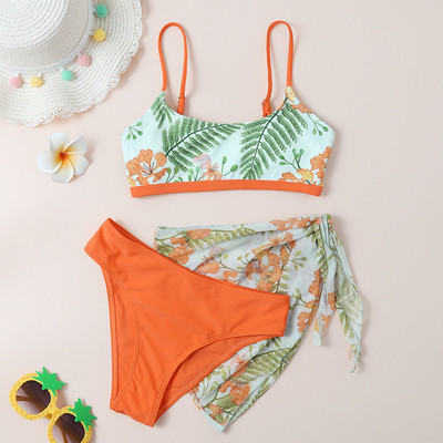 Fata 10 Bebeluş Fetiţă Costume de baie 3 piese Imprimeuri Costum de baie Bikini Slip Fete Bikini Plajă Copii Costume de baie drăguţe