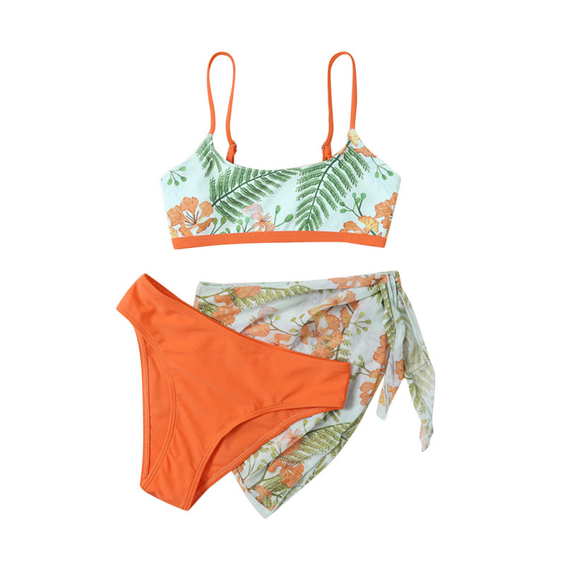 Meitene, 10, mazulis, mazulis, meiteņu trīsdaļīgi peldkostīmi ar apdruku bikini peldkostīmi biksītes meitenēm, bikini pludmales bērniem, jauki peldkostīmi