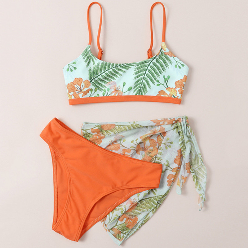Meitene, 10, mazulis, mazulis, meiteņu trīsdaļīgi peldkostīmi ar apdruku bikini peldkostīmi biksītes meitenēm, bikini pludmales bērniem, jauki peldkostīmi