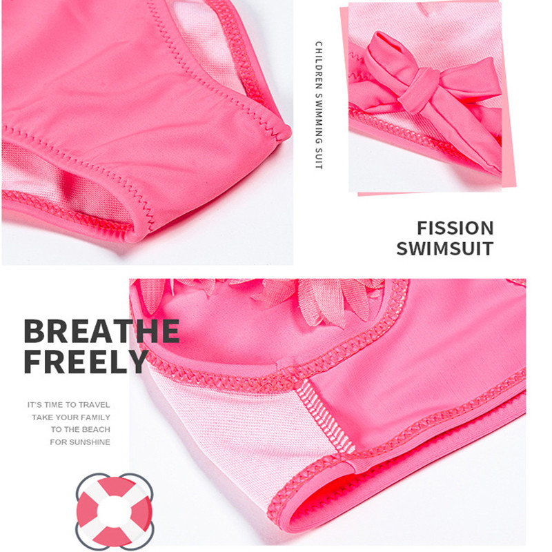 2024. gada jauni meiteņu peldkostīmi, bērnu volāni, jauki topi Šorti bikini komplekti bērniem vasaras rozā peldkostīms pusaudžu saldais pludmales apģērbs