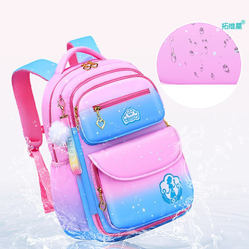 Ortopedske torbe za osnovnu školu za djevojčice, gradijent boja, razredi 1-3-6, dječji ruksak velikog kapaciteta, dječji ruksak Mochila
