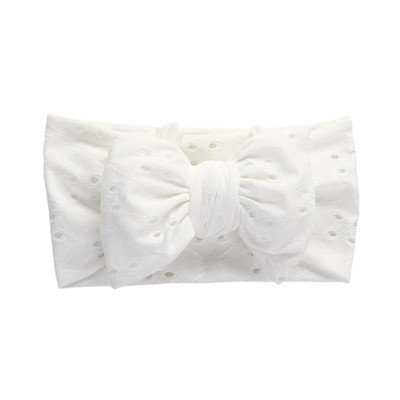 Újszülött hajgumi, hímzett csipke üreges lyukú sztreccs masni fejpánt fotó kellékek születésnapi ajándék