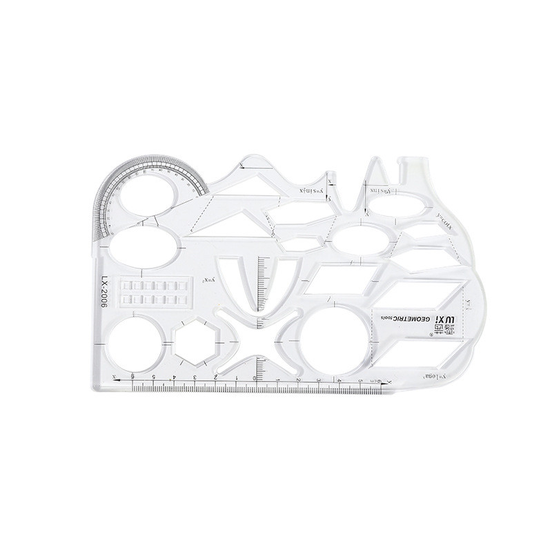 Több alakú műanyag összecsukható vonalzó festmény rajzsablon ovális geometrikus ívmintás vonalzó irodaszerek irodaszerek