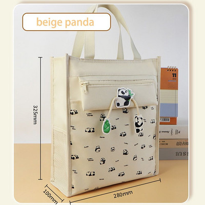 5 rétegű hordtáska iskolatáska Capybara Panda nagy kapacitású művészeti tárolótáska 20 könyv tárolására, oldalhálós zseb A4-es irattáska