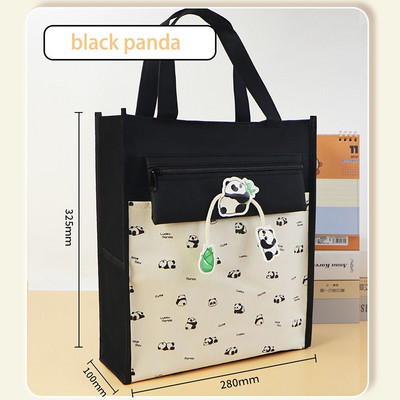 5 rétegű hordtáska iskolatáska Capybara Panda nagy kapacitású művészeti tárolótáska 20 könyv tárolására, oldalhálós zseb A4-es irattáska