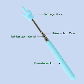Прибиращ се показалец на учител с пръст дизайн от неръждаема стомана Телескопична училищна показалка Пръчка Учителски пособия за класната стая