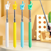 Ištraukiamas mokytojo rodyklės piršto dizainas, nerūdijančio plieno teleskopinis strypas, lenta, mokyklos mokomoji lazdelė, skaitymo lazdelė