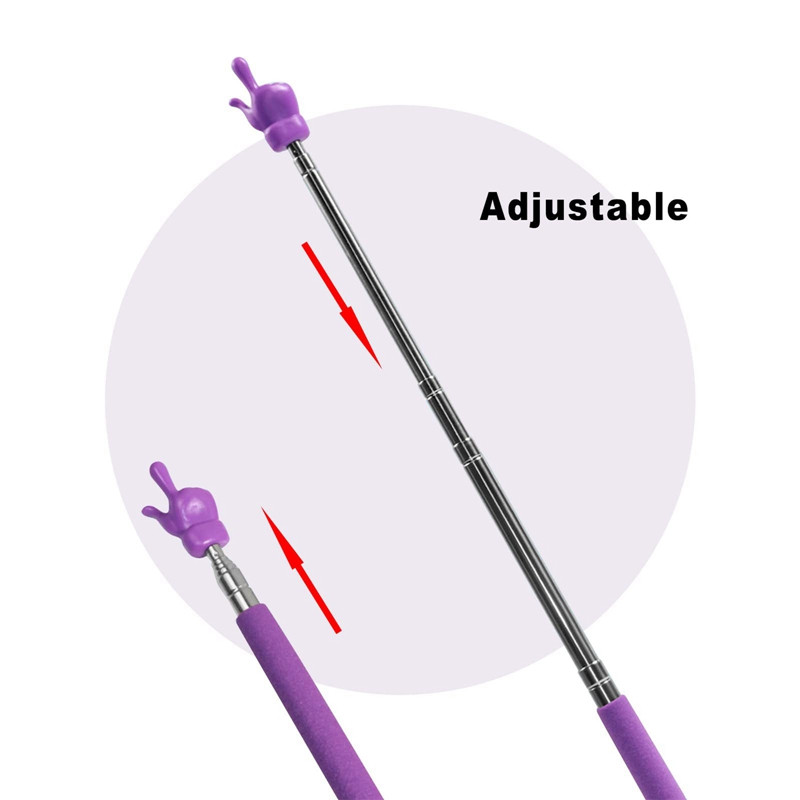 Ištraukiamas mokytojo rodyklės piršto dizainas, nerūdijančio plieno teleskopinis strypas, lenta, mokyklos mokomoji lazdelė, skaitymo lazdelė