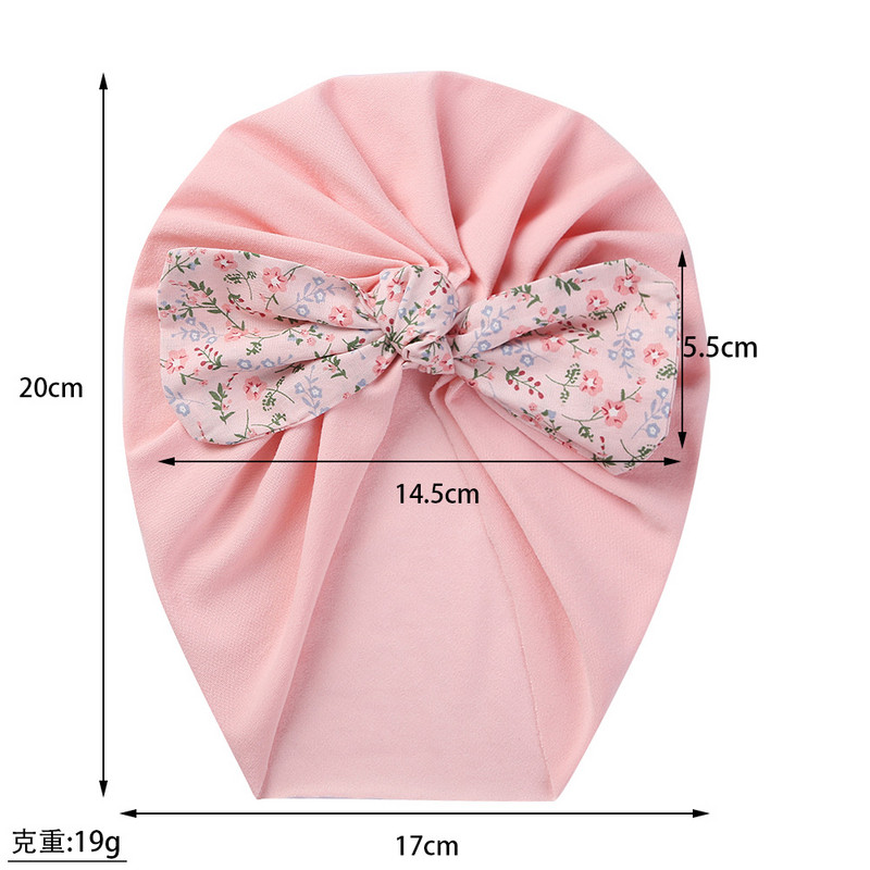 Virágmintás masni baba téli őszi sapka aranyos medve fül újszülött fiú lány sapka sapkák motorháztető szuper puha szövet turbán fejfedők