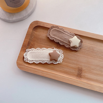 2 DB/Szett Aranyos kötött hajtűk Lányoknak Rajzfilm Virágok Csíkcsomó Dekoratív Hajkapcsok Gyermek BB Clipek Hajkiegészítők